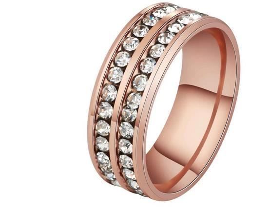 Anelli: EDELSTAHLRING, ROSEGOLD,STRASS, GR.7 NEU – Nuovo e nell'imballaggio originale da Bad Ragaz venduto da Schtupsi