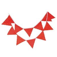 NEUER Stoff-Banner rot-weiss Polka dot 3,2 m lang - 81439
