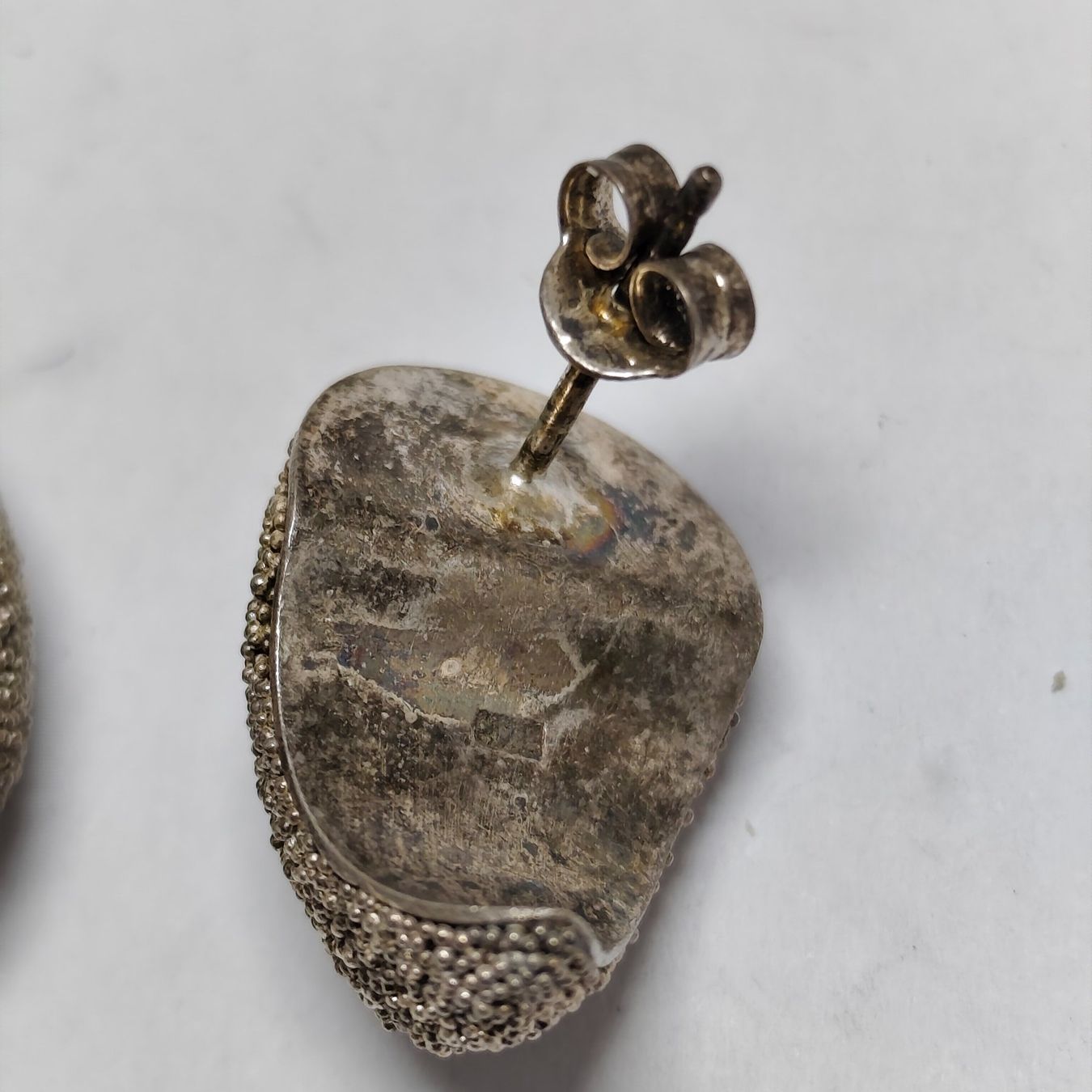 Ohrringe & -stecker: Vintage Silver silber Stud Earrings Boucles d'Oreilles #A3 – Gebraucht aus Châtelaine von Tropic.Watch2 4