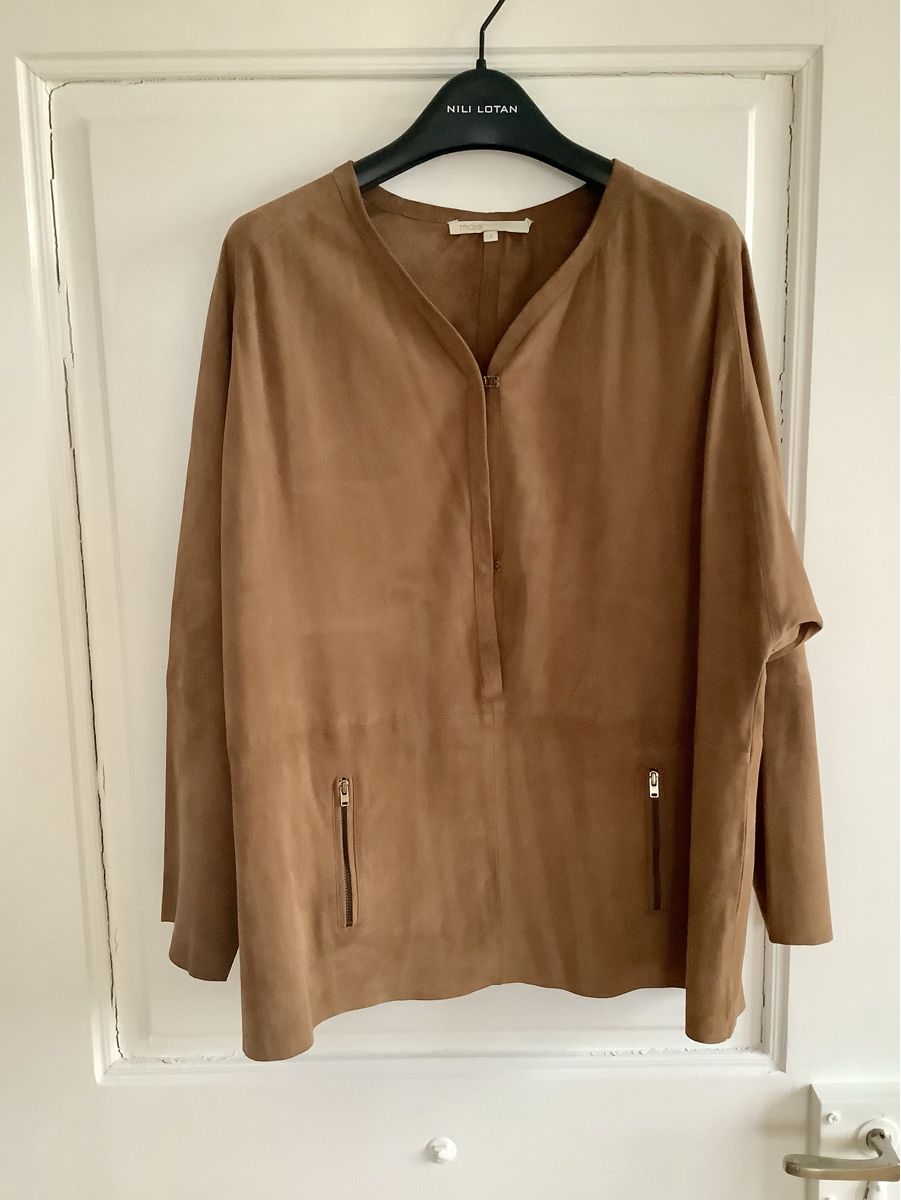Maje Camicette: maje, Oberteil 100% echtes Wildleder, T2 S/M, Cognac – Usato da Stäfa venduto da loveforeverlove 1