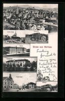 Herisau, Ortsansicht, Kirche und Markt, 
