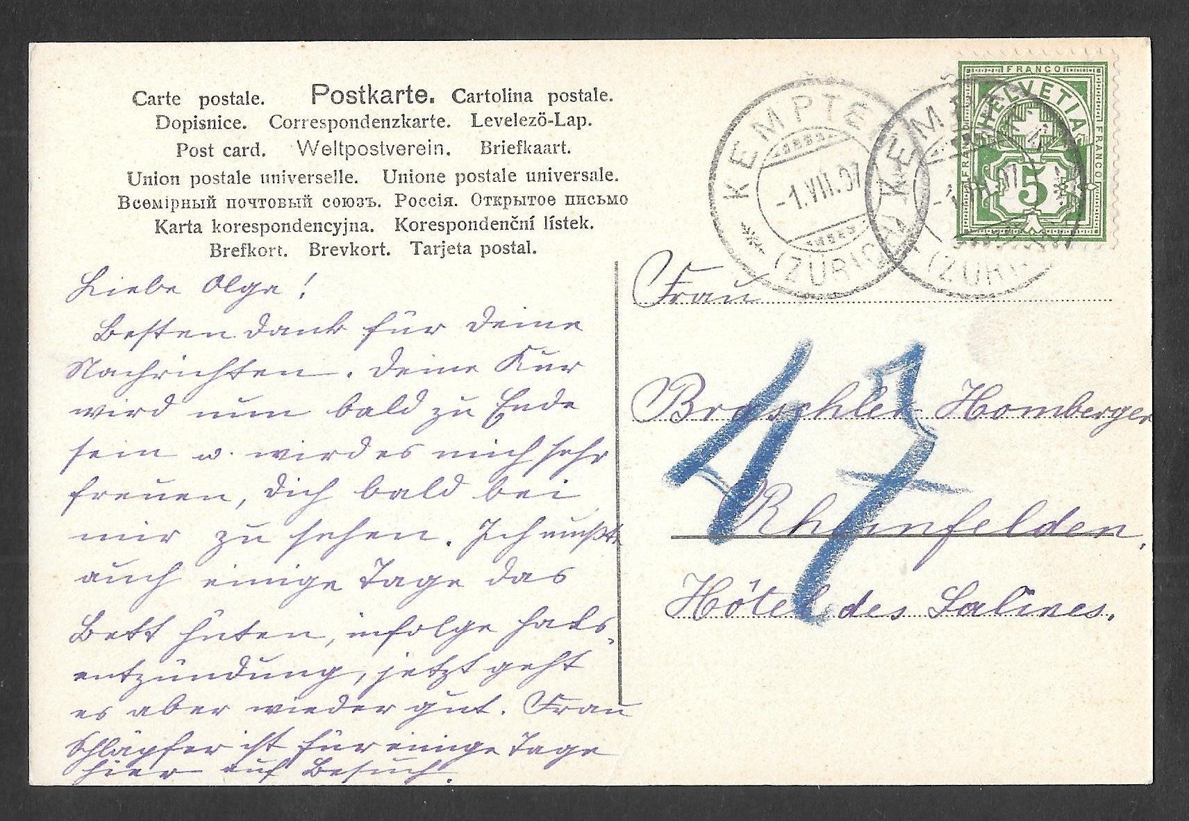 Cartoline postali: Kempten - Wetzikon Strassenpartie – Usato da Olten venduto da clotaldi 1