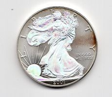 (3001) USA, 1 Unze, Eagle 2001 Silber, Palladium, veredelt