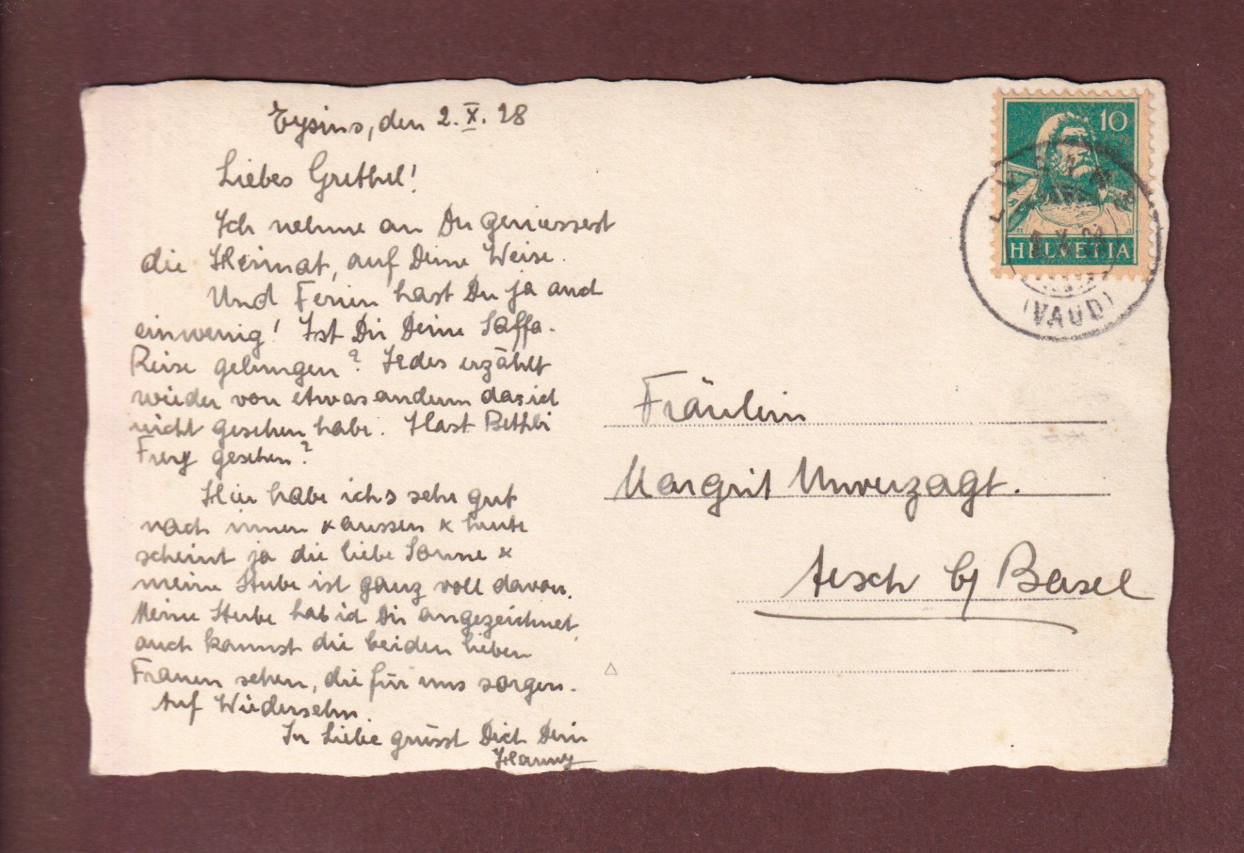 Cartes postales: Photo - EYSINS - 1928 – D'occasion à Pully par nicecards-shop 1