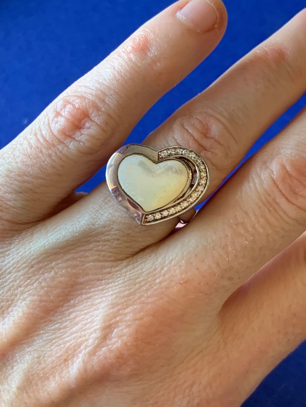 Anelli: Silberring mit Perlmut HERZ 54 – Usato da Laufen venduto da Bellebellezza