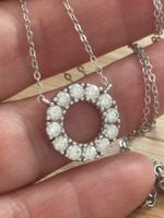 Luxus Elegante Zirkonia Kette Farbe : Silber weiss