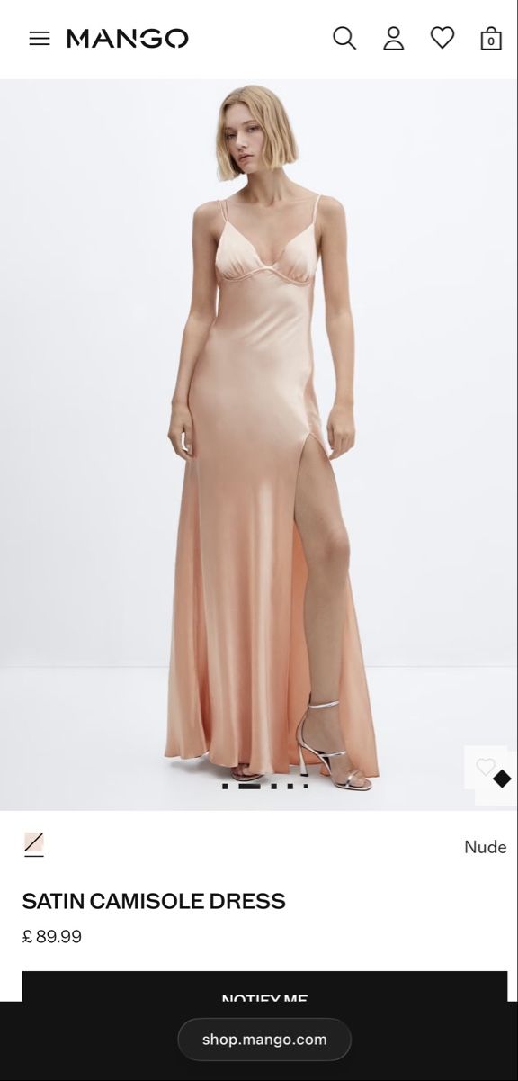 Mango Vestiti: Robe longue satinée rose poudré – Nuovo e nell'imballaggio originale da Neuchâtel venduto da EllenB 3