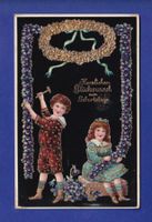 ENFANT / KIND - Petit couple et fleurs - Geburtstag