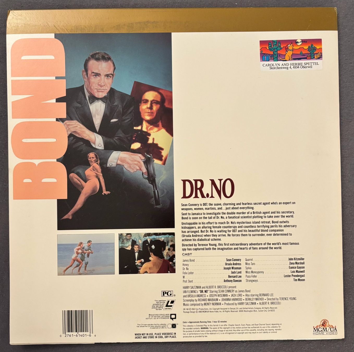Tutti i DVDs: Laserdisc - 007 - DR. NO - Sean Connery – Usato da Stans venduto da canberra04 1