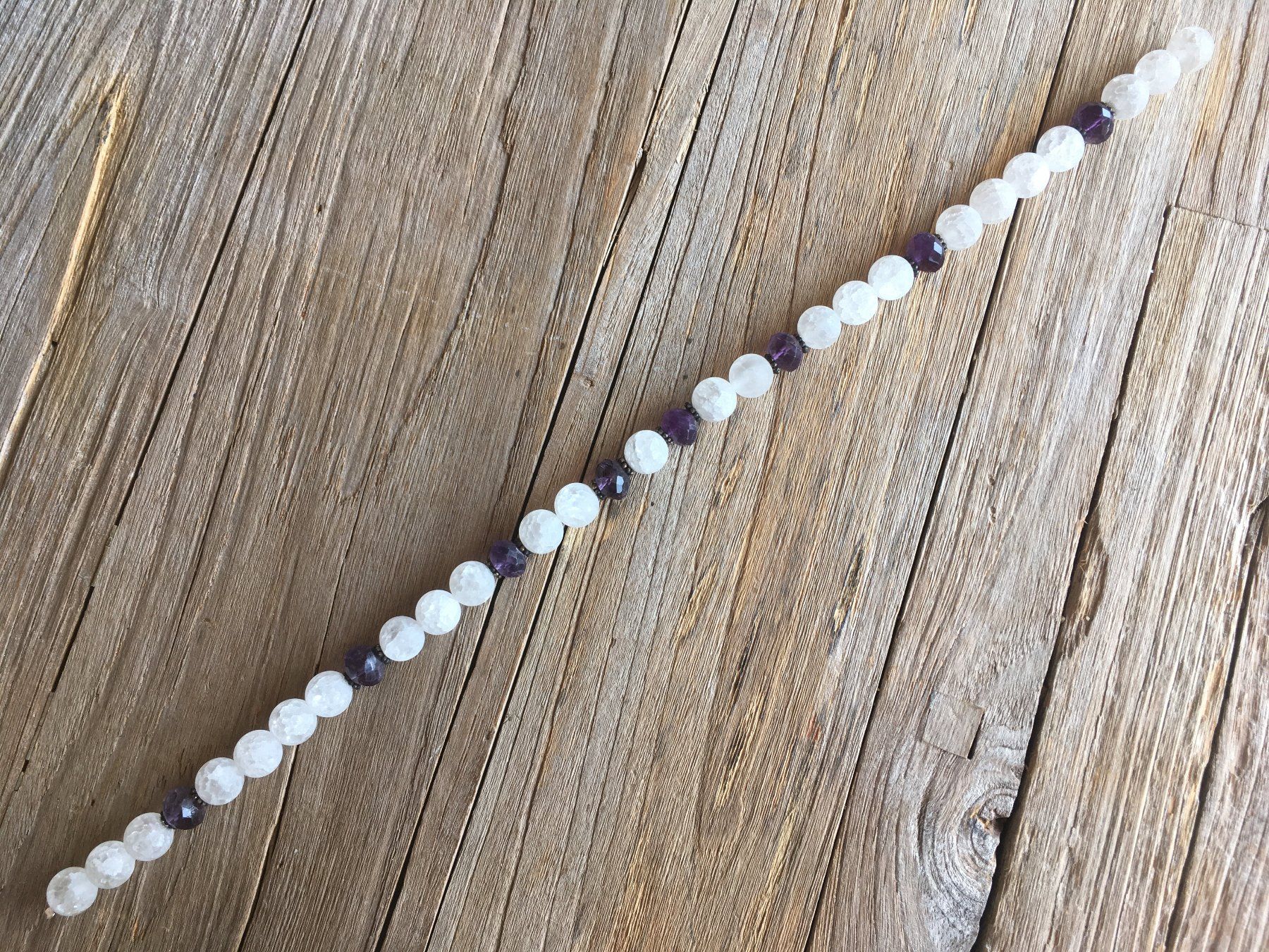 Catenine: BERGKRISTALL / AMETHYST / SILBERTEILE  LÄNGE 40cm – Nuovo e nell'imballaggio originale da Aesch ZH venduto da LiquidAktion 8