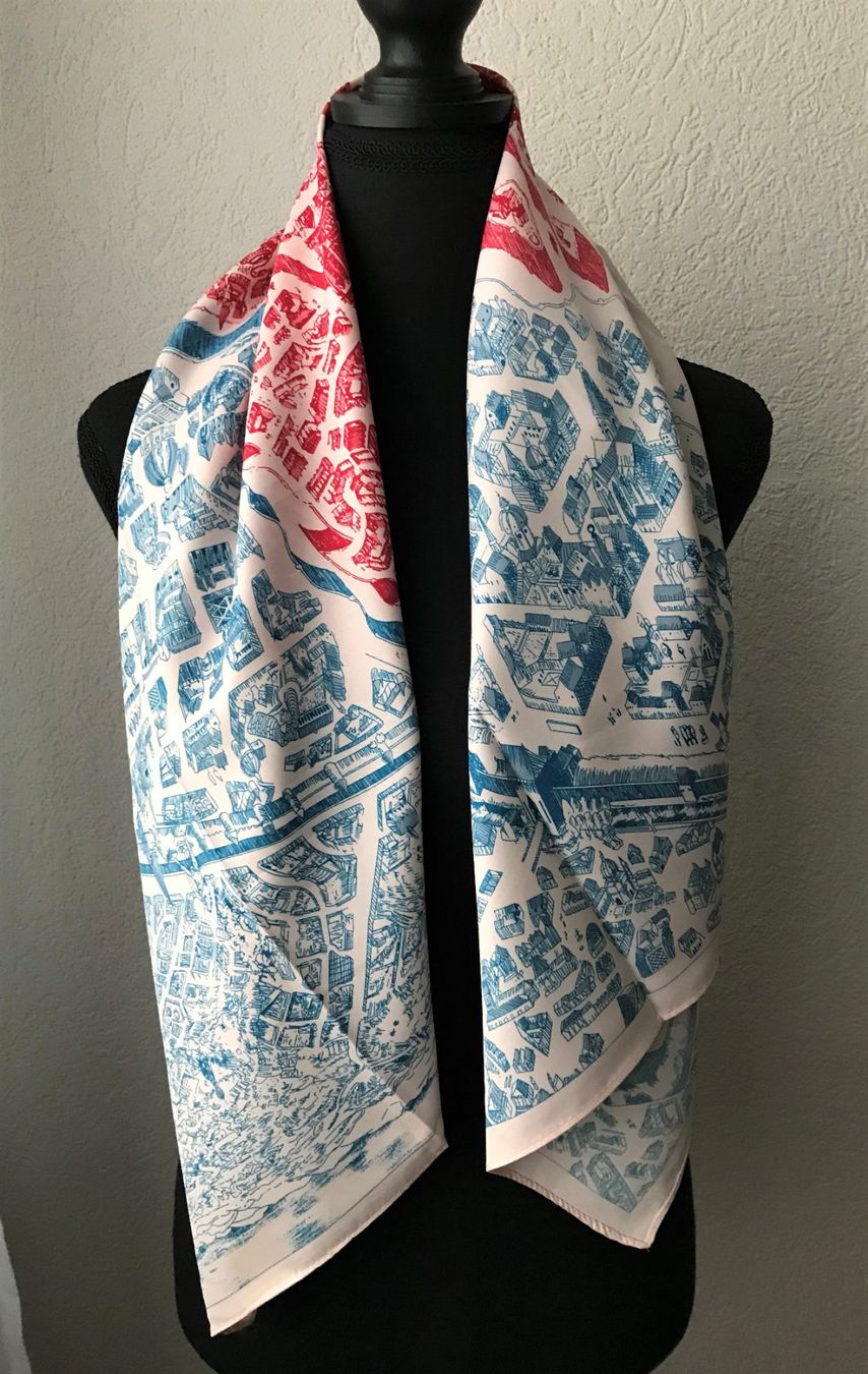 Foulards, Tücher & Schals: Schal Foulard Halstuch Stadtplan – Neu und originalverpackt aus Laufen von flowerfan 1