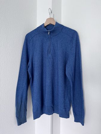 Blue Manor Man 1/4 Zip Sweater Size XL Cashmere Blend