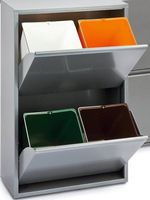 Klappschrank Stahl mit vier Eimer