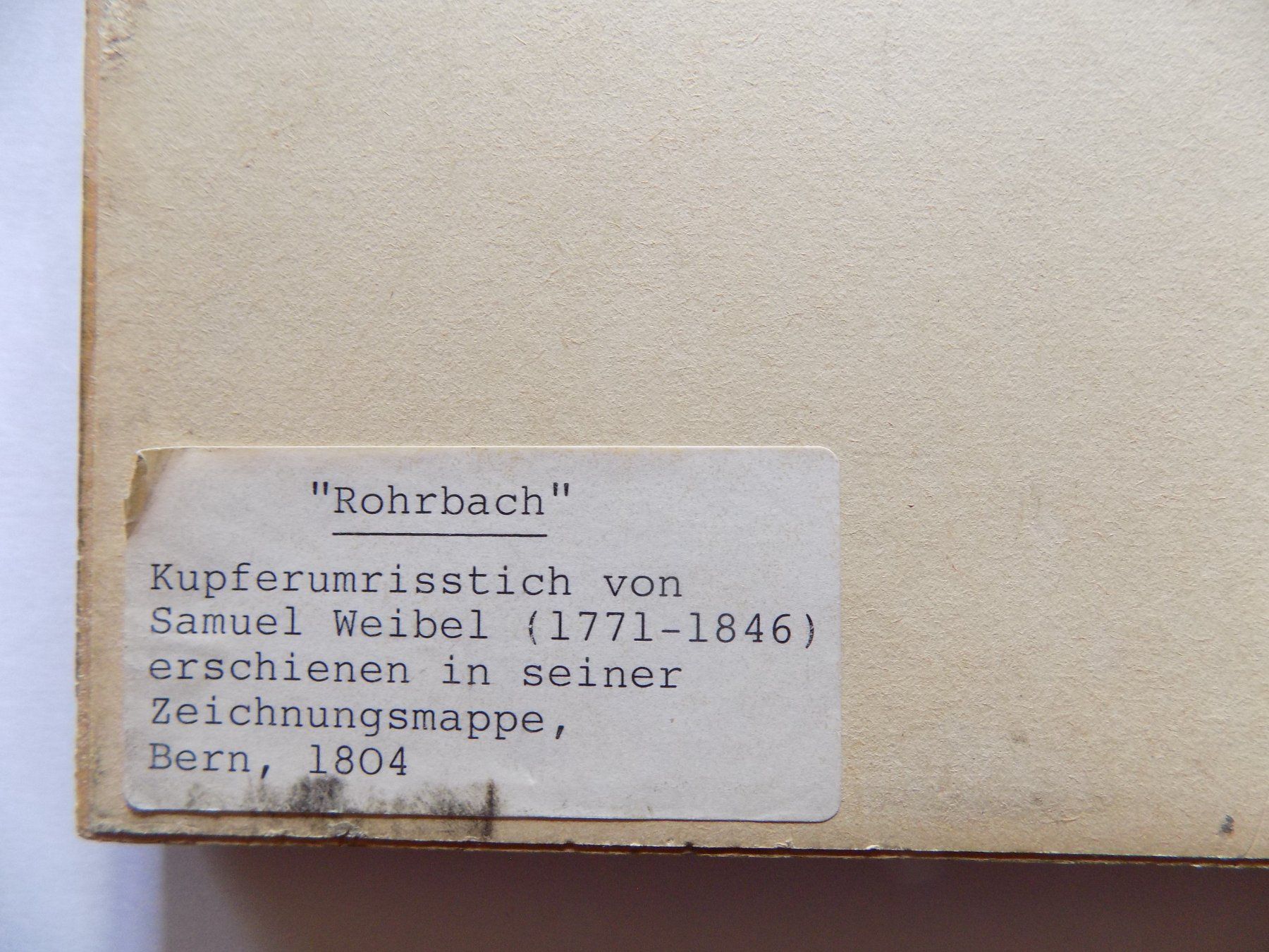 Incisioni: Rohrbach von Samuel Weibel – Usato da Risch venduto da Rischli15 7