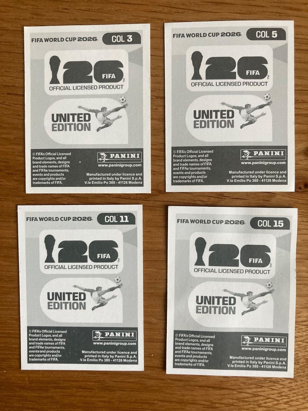 Panini Carte collezionabili: WM Sticker COL 3, 5, 11, 15 – Nuovo (secondo la descrizione) da Winterthur venduto da Whitefish 1