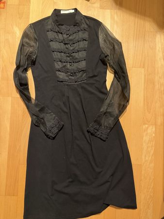 Anne Fontaine Kleid Gr. 38 schwarz mit Rüschen guter Zustand