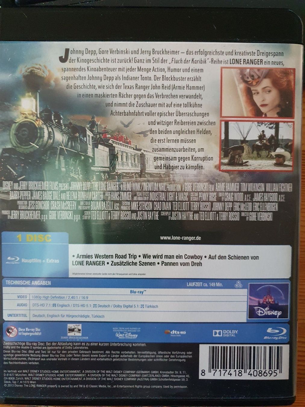 Tutti i DVDs: Blu-ray Lone Ranger Johnny Depp – Usato da Eiken venduto da Lashar 1