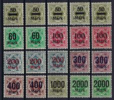 Württemberg 1919-1923 Dienstmarken mit Aufdruck ** *