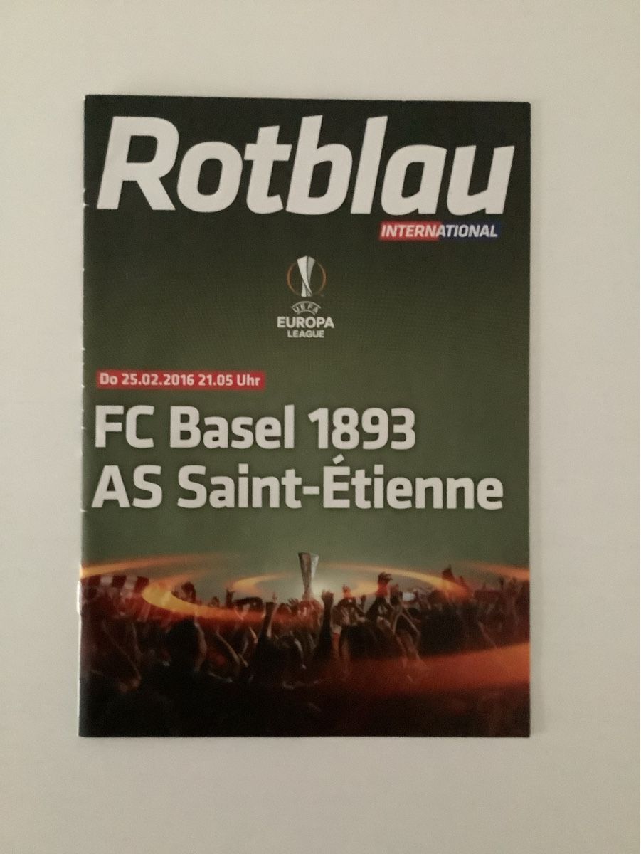 Zeitschriften & Magazine: FC Basel 1893 v AS Saint-Étienne Europa League 2016 Programm – Gebraucht aus Basel von Imack