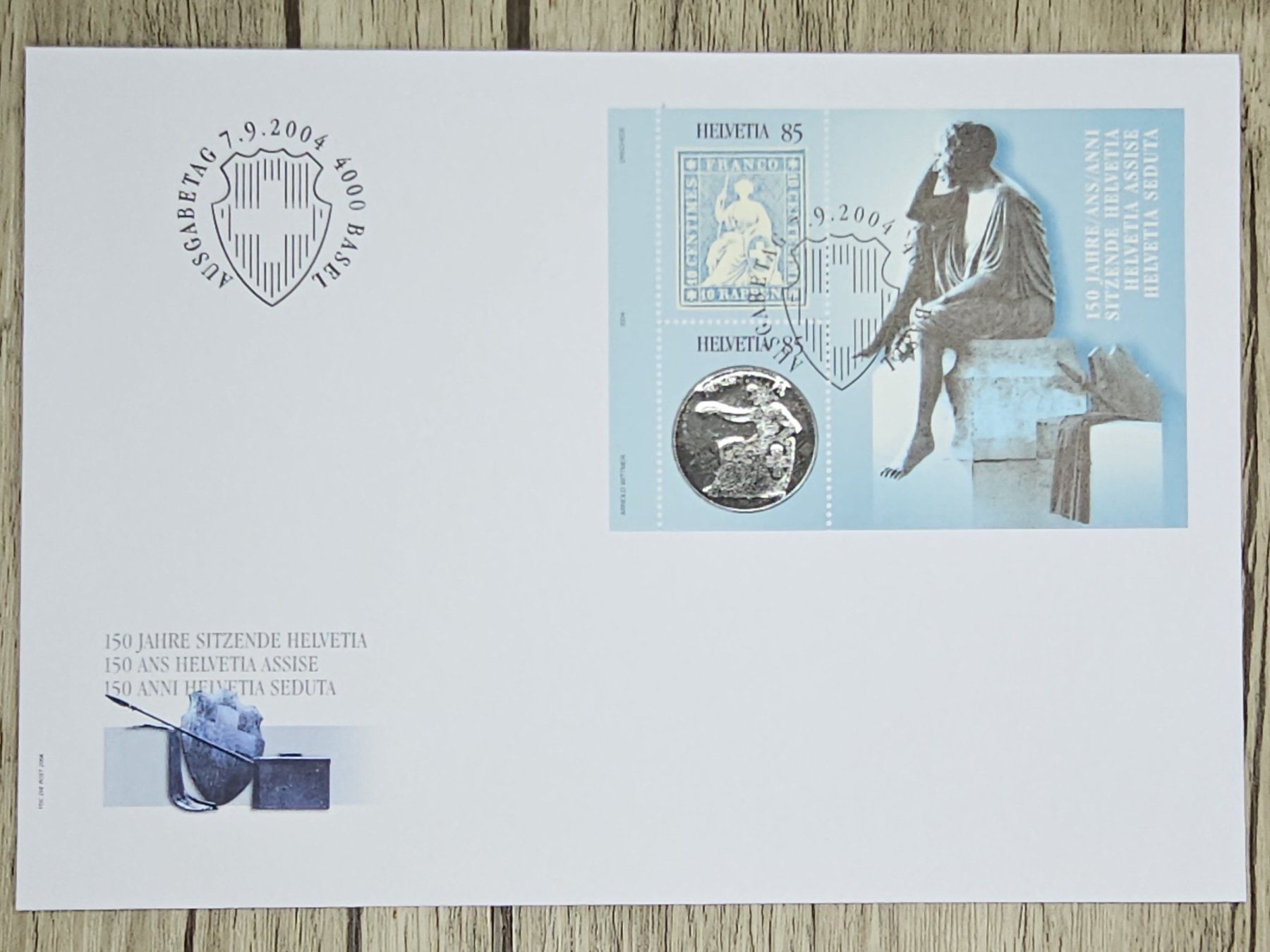 Tutti i francobolli: CL14 Enveloppe + Timbre Suisse 2004 – Usato da Cousset venduto da Patrick_Collections
