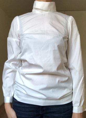 Weisse Bluse mit grossem Kragen Gr.S
