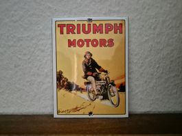Emailschild Triumph Motorrad Werkstatt Garage Emaille Schild