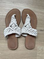 Leather & macrame 39 Tbar sandals