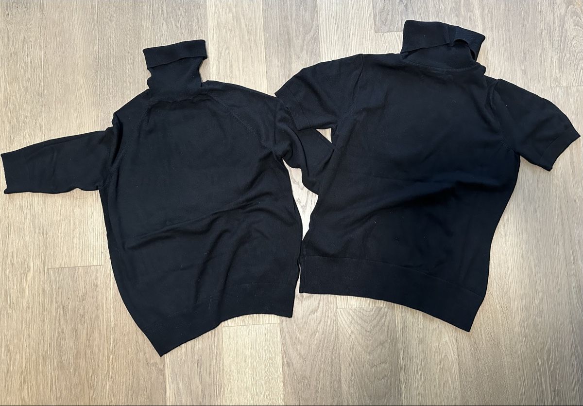 Lotti di vestiti: Zwei Schwarze Rollkragenpullover, kurzarm – Usato da Zürich venduto da Schoekin