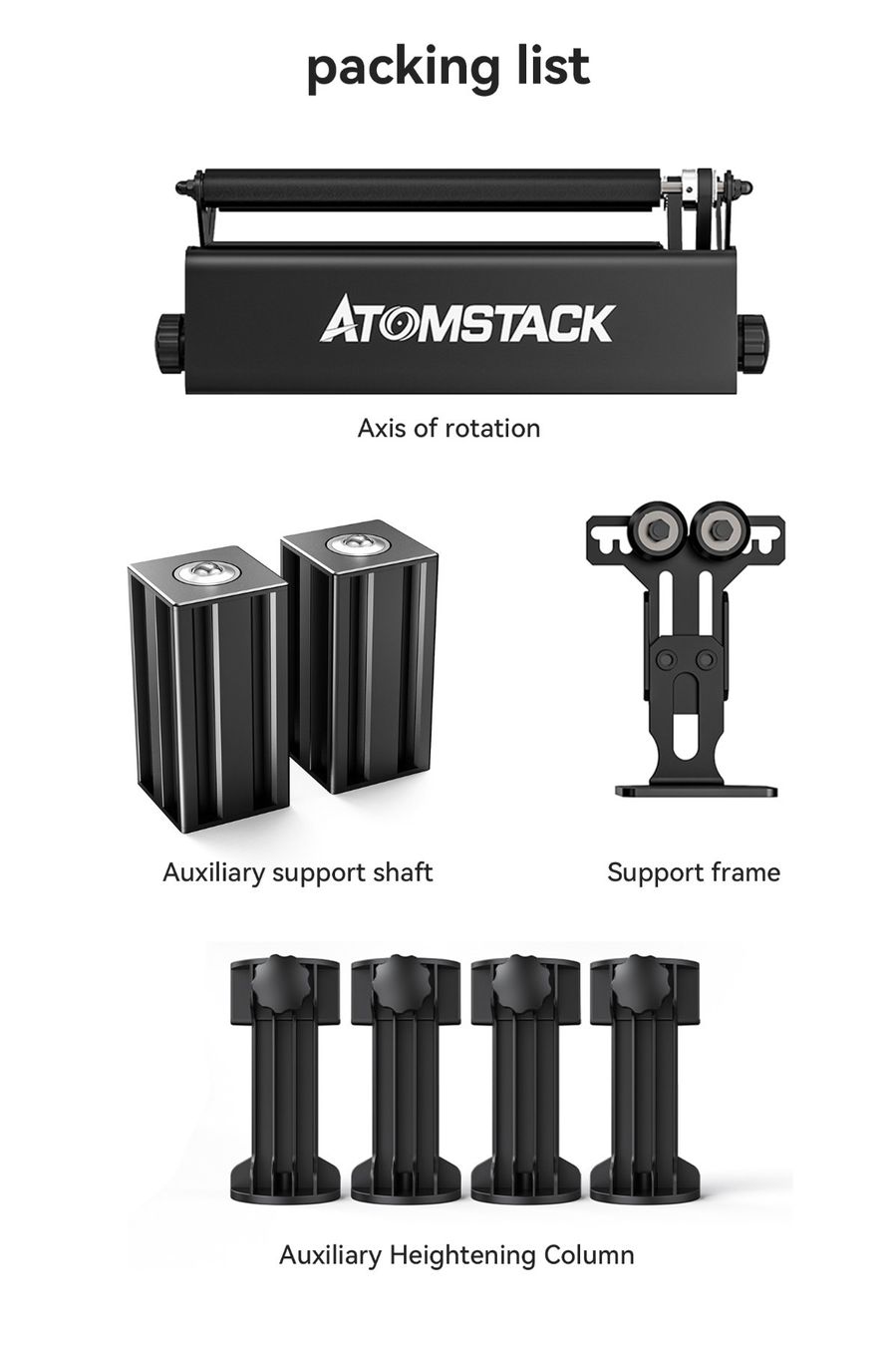 Tutte le macchine: ATOMSTACK R3 Pro Laser-Rotationswalzen-Set mit Stützsäule – Nuovo e nell'imballaggio originale da Malans GR venduto da BUYBEST-Schweiz 8