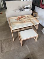 Kindertisch mit Sitzbank Holz weiss Neu