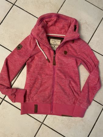 Naketano Fleecejacke mit Reissverschluss rosa Gr. M 