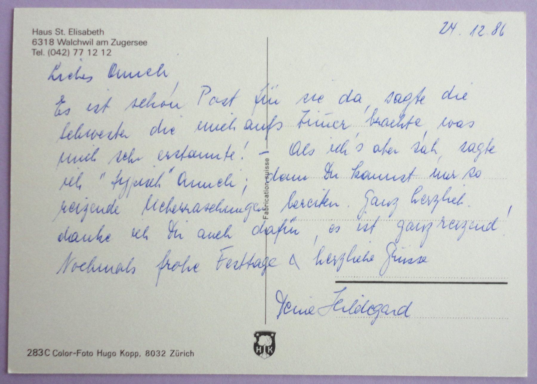 Haus St. Elisabeth, Walchwil am Zugersee (Gebraucht) in Fétigny für CHF ...