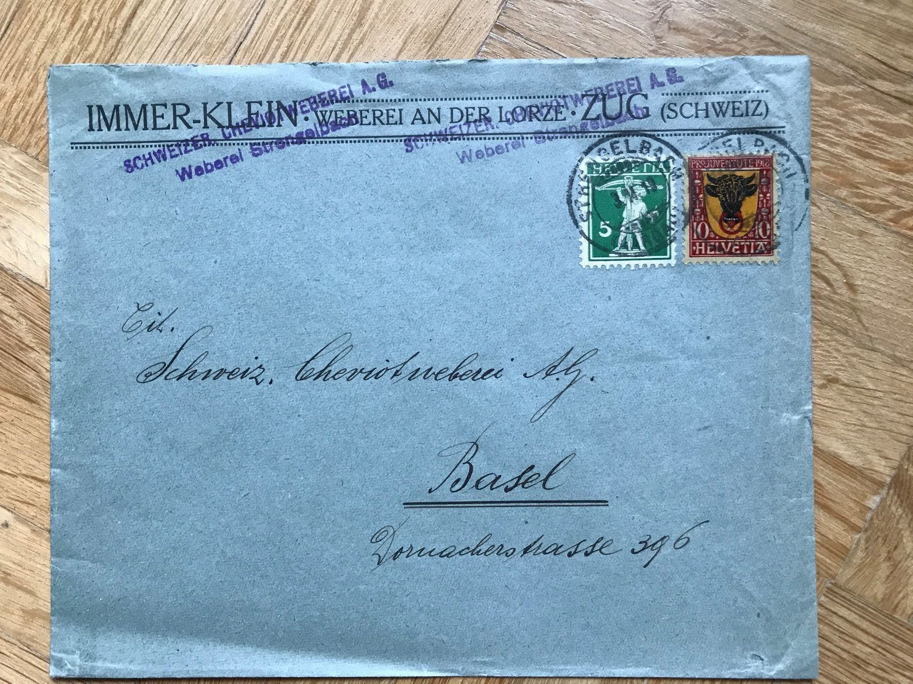 Alle Briefmarken: 1918 Pro Juventute.Couvert mit J10 + 125 – Gebraucht aus stäfa von brandy66