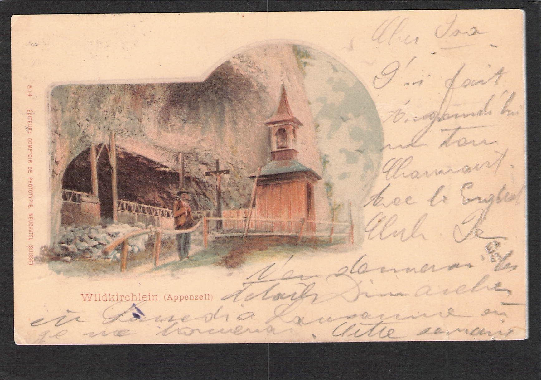 Cartoline postali: Litho , Wildkirchlein Appenzell , 1898 – Usato da Reichenburg venduto da Pipo-67