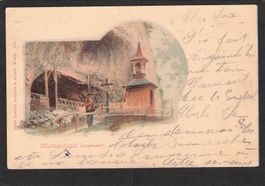 Litho , Wildkirchlein Appenzell , 1898