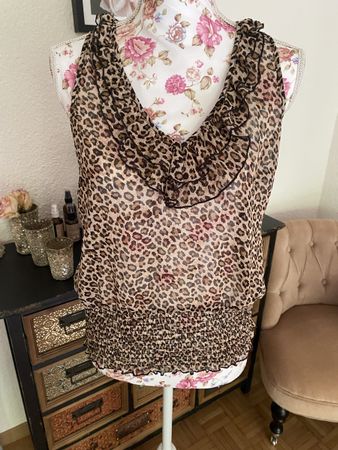 Coole luftige Bluse animalprint Gr M