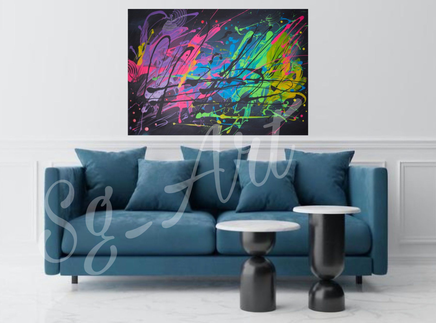 Foto & Immagini: Acrylbild abstrakt modern bunt Explosion Unikat Neu – Nuovo e nell'imballaggio originale da Rheinau venduto da Sussel 4