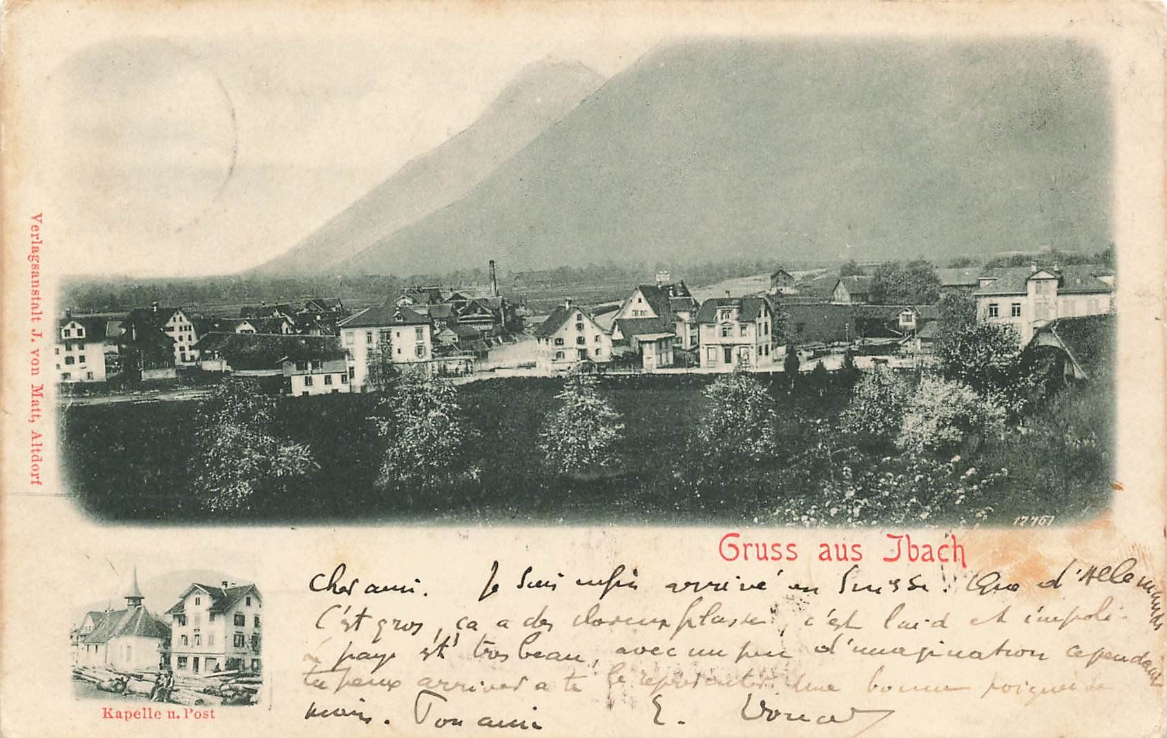 Cartoline postali: Gruss aus Ibach – Usato da Schwyz venduto da Seffi56
