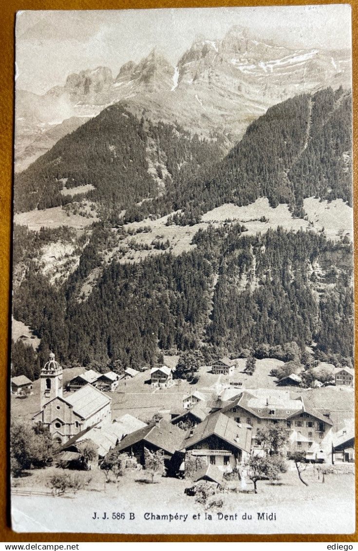 Cartoline postali: CHAMPERY - Les Dents du Midi 1913 – Usato da Lutry venduto da Ediego
