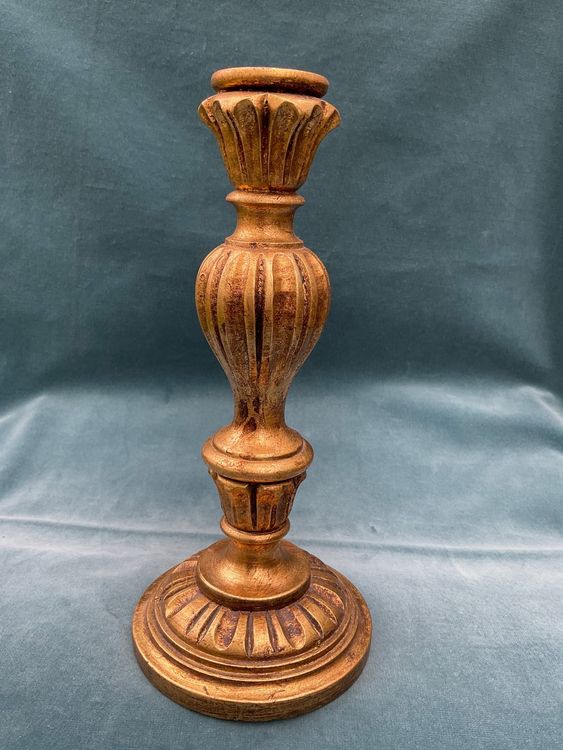 Original Bunzlauer Kerzenständer Retro – Dekor 111 Strohblumen, Handbemalt, Ø 14,5 Cm, Spülmaschinenfest