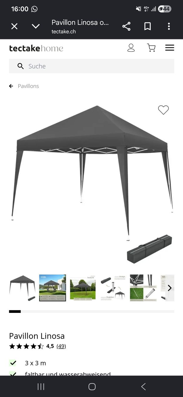 Tende & Padiglioni: Pavillon / Zelt 3x3m - NEU – Nuovo e nell'imballaggio originale da Zürich venduto da Debbski91 1
