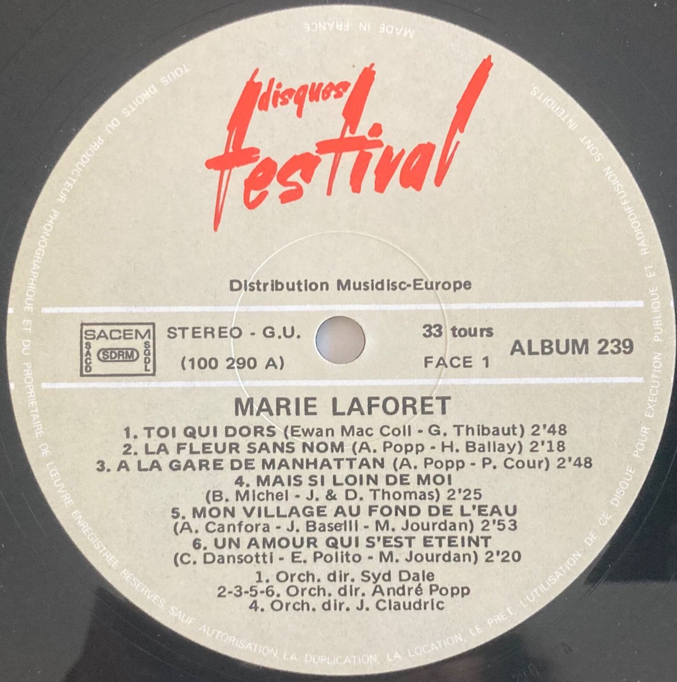 Dischi in vinile: MARIE LAFORÊT - ALBUM VOL. 3 – Usato da Poliez-Pittet venduto da Newtown-Records 3