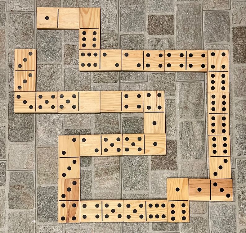 Dominospiel Mexikanischer Zug Holz Natur/weiß