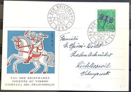 1951 / Postkarte Tag der Briefmarke  Bern - Richterswil