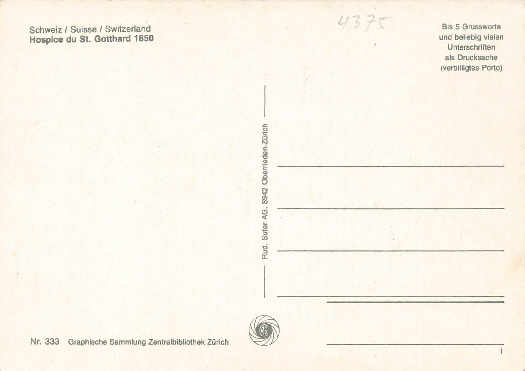 Cartes postales: Hospice st. gotthard G – D'occasion à Biasca par Blenio71 1