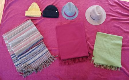 3 schöne Schals  2 Mützen 2 Hüte