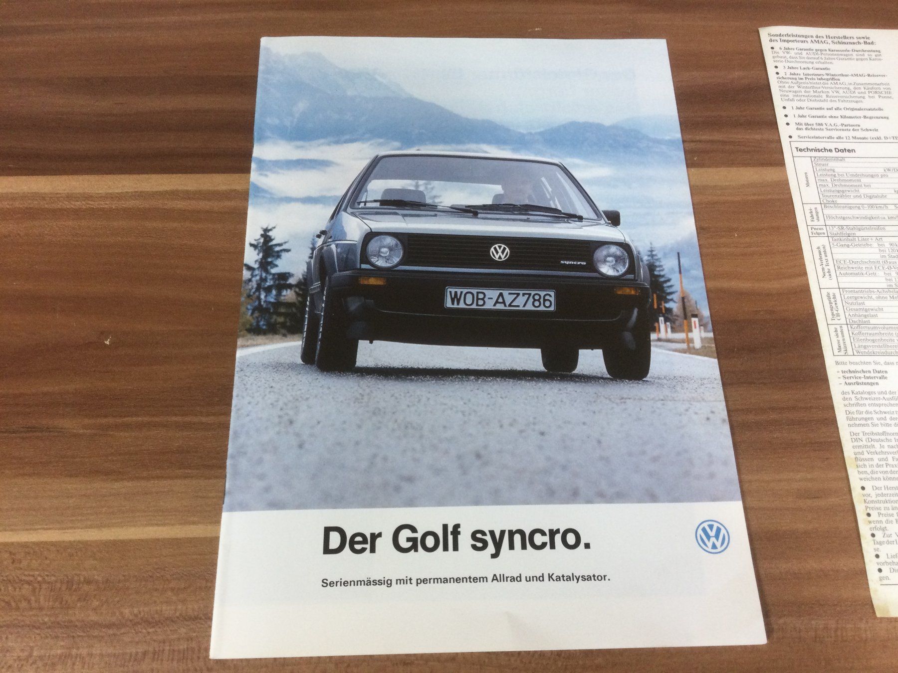 VW Documenti: Gebrauchtes VW Golf Syncro Prospekt Allrad – Usato da Wangen SZ venduto da kuriosum12 9