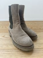 Wildleder-Boots, Gr.38, Beige/Grau von Tamaris/Top Zustand