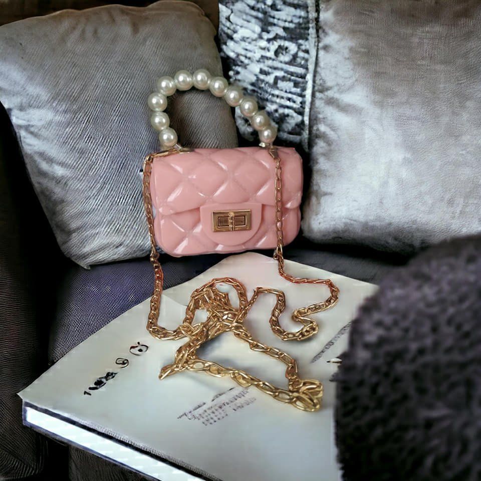 Borse da donna: MINI BAG ROSA CON PERLE – Nuovo e nell'imballaggio originale da Lugano venduto da solowolford 1