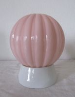 Kugel Lampe Lampenschirm Glas Rosa Milchglas Vintage